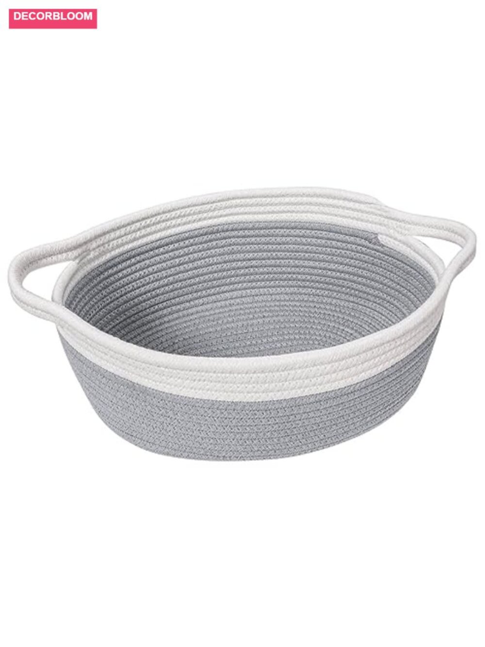 Small Woven Cotton Rope Storage Basket Gift Empty with Handles 12x8x5